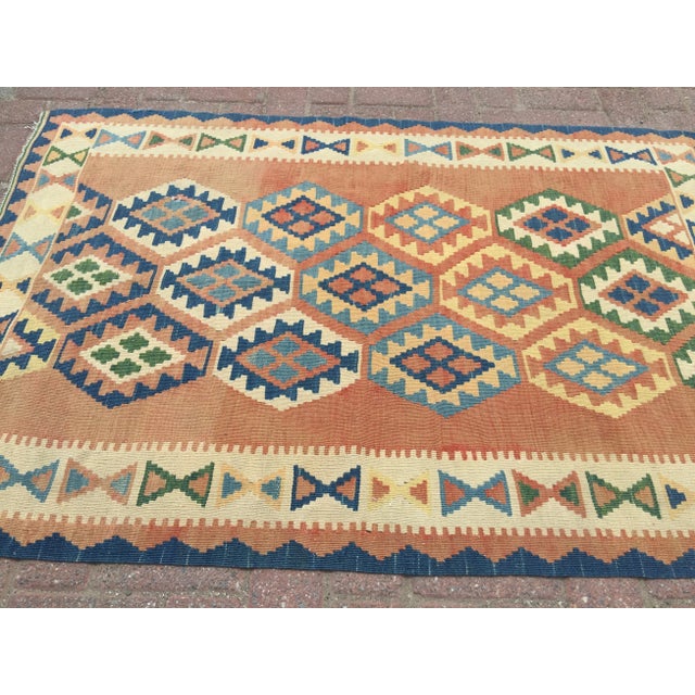 Boho Chic Vintage Turkish Kilim Rug - 3′5″ × 4′11″, 04 For Sale - Image 3 of 8
