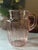 Authentic 1930s Anchor Hocking 'Mayfair' (Open Rose) pink depression glass pitcher with paneled optic ribs, wild rose...