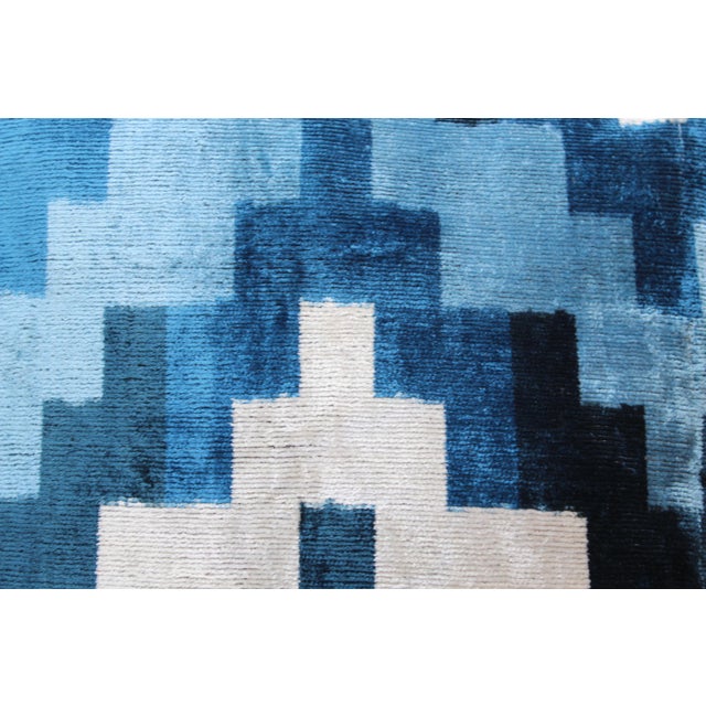 Textile Contemporary Silk Velvet Ikat Pillow Cover Bohemian Pillow For Sale - Image 7 of 10