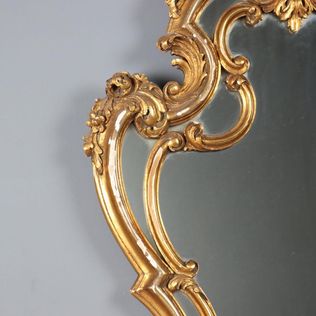 Carved and Gilded Wooden Mirror For Sale - Image 6 of 10
