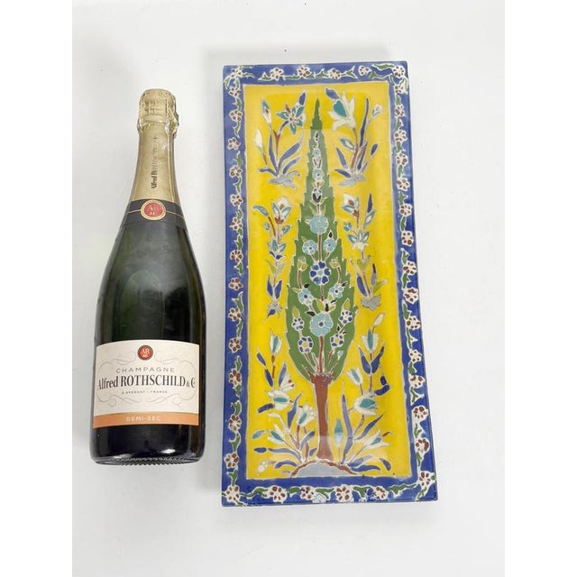 Colorful Ceramic Trinket Tray with Floral Motifs, France, 1910 For Sale - Image 4 of 11