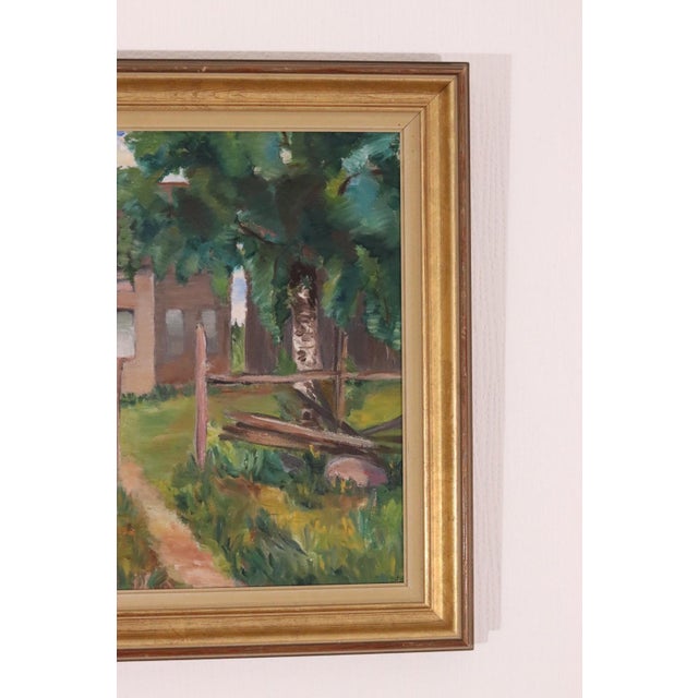 Anna Hoffman, Country Cottage, 1933, Oil on Canvas, Framed For Sale - Image 6 of 17