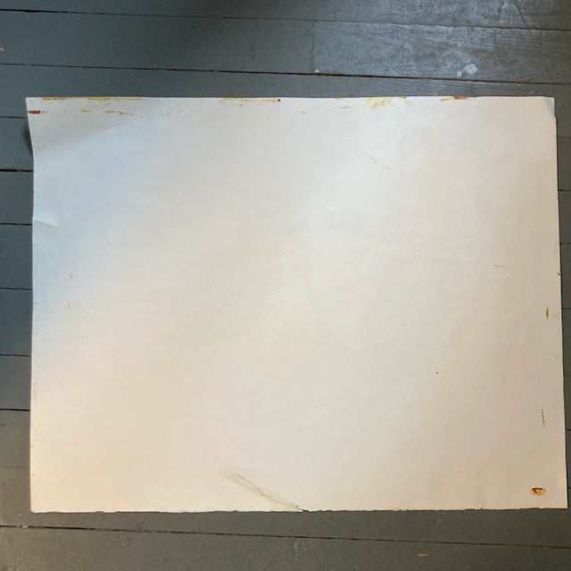 1980s 1980’s Original Vintage Sale Boats in Harbor Watercolor Painting Signed For Sale - Image 5 of 5