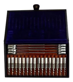 Hacker Art Deco Moderne Chrome Corn Set in Fitted Box for Eight