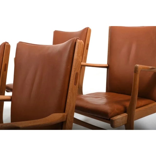 Model AP-16 Chairs in Oak and Leather by Hans J. Wegner, 1951, Set of 4 For Sale - Image 9 of 13