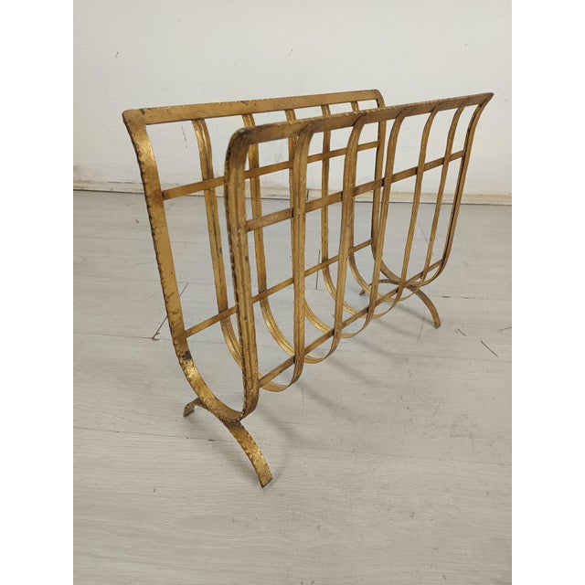 Vintage Gold Magazine Rack, 1970s For Sale - Image 3 of 11