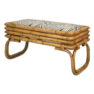 Bamboo Rocking Bench in the style of Vivai Del Sud, 1970s For Sale