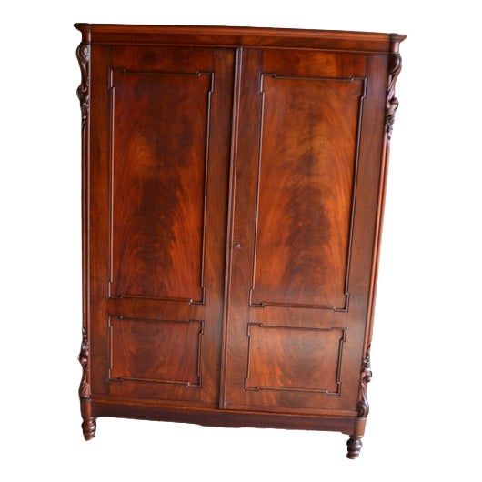 Antique German Mahogany Cabinet For Sale