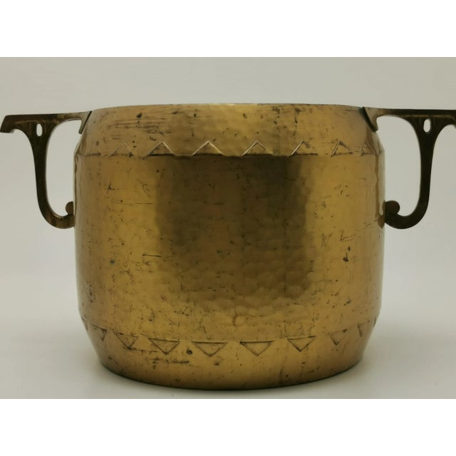 Metal Large Art Nouveau Cachepot Plant Pot in Brass, 1890s For Sale - Image 7 of 7