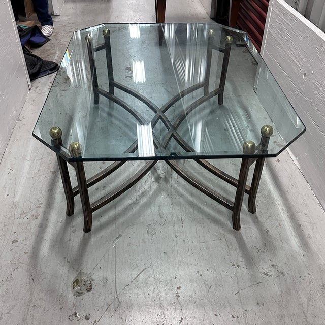 Faux Finshed Glass Topped Coffee Table | Chairish