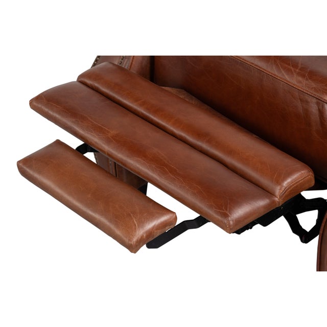 English Club Leather Recliner in Chestnut Brown For Sale - Image 10 of 11