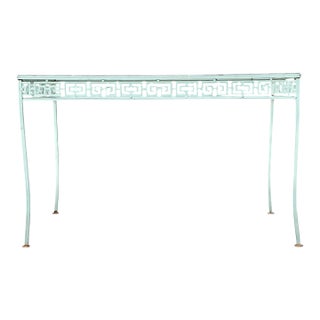 Vintage Meadowcraft Outdoor Dining Table With Greek Key Pattern For Sale