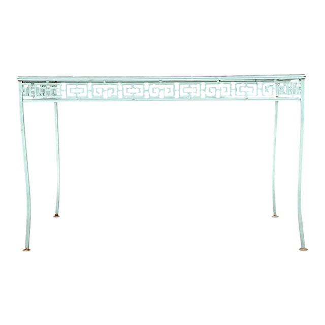 Vintage Meadowcraft Outdoor Dining Table With Greek Key Pattern For Sale