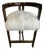 Interlude Burke Fur High Gloss Walnut Bar Counter Stool For Sale