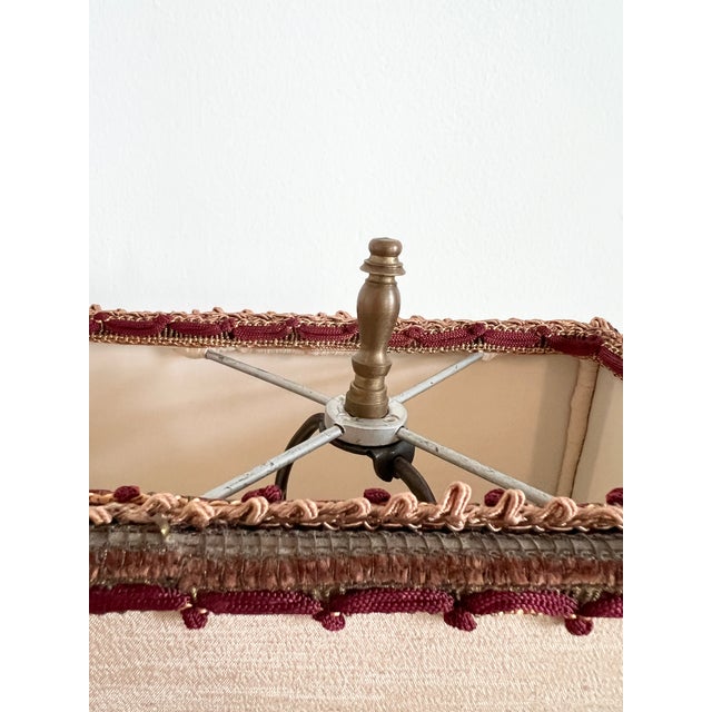 1920s 1920s Art Deco Table Lamp With Silk Embellished Fringe Shade For Sale - Image 5 of 18