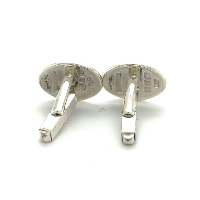 Late 20th Century Late 20th Century Bulgari Bvlgari Estate Engraveable Mens Cufflinks Sterling Silver, A Pair For Sale - Image 5 of 7