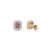 Pink Natural Pink Sapphire & Diamond Halo Stud Earrings in 14k Gold Fine Jewelry- A Pair For Sale - Image 8 of 15