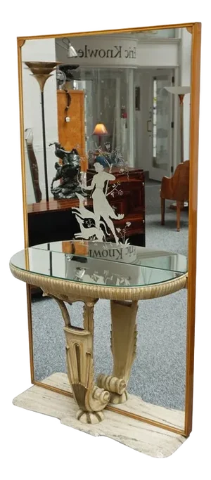 Art Deco Mirrored Console from Fontana Arte, 1930s