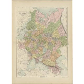 Antique Map of Russia in Europe by A & C, 1870 For Sale