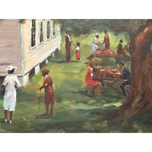 Acrylic Painting on Canvas Ted Ellis on the Shadow Side of Church For Sale In Richmond - Image 6 of 7