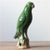 Mid 20th Century Pair of Vintage Green Glazed Parrot Figures – 10.6" Ceramic Bird Sculptures For Sale - Image 5 of 8