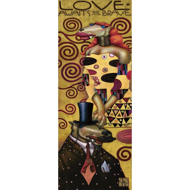 "Love Awaits the Brave" by Markus Pierson Unframed Hand-Pulled Serigraph on un-stretched Canvas Hand signed by the artist...