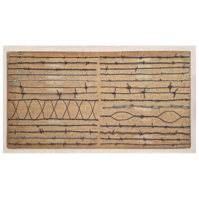 Farmhouse Collection of Mounted 19th Century American Barbed Wire Specimens For Sale - Image 3 of 17