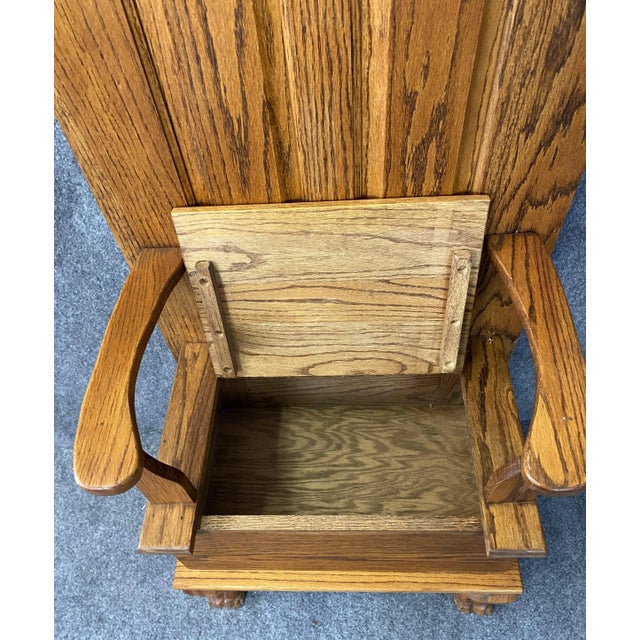 Early 20th Century Solid Oak Hall Tree Chairish
