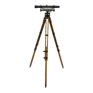 Antique Keuffel & Esser Co 141547 Surveyors Compass in Case W Wooden Tripod Base