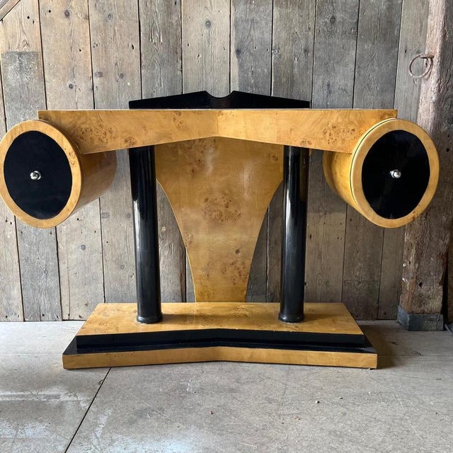 Vintage Art Deco Burr Maple Console Table with 2 Drawers For Sale - Image 10 of 10