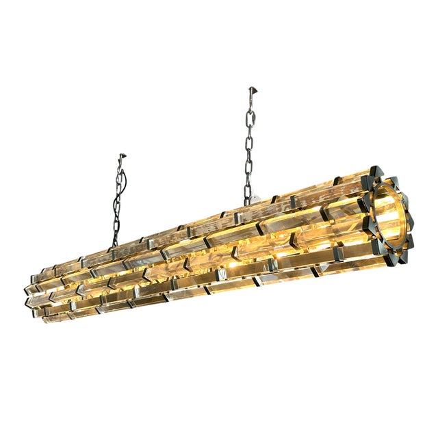 Stunning hardwired metal and crystal chandelier from Timothy Oulton