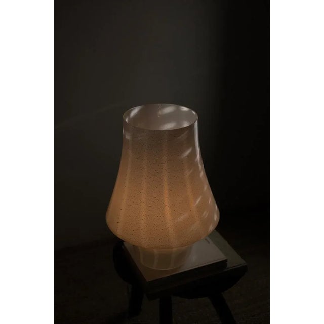 Large Vintage White Mushroom Murano Glass Table Lamp, 1970s For Sale - Image 7 of 10
