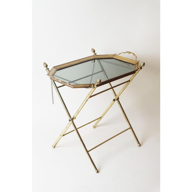 Hollywood Regency French Hollywood Regency Brass Tray Table, 1970s For Sale - Image 3 of 11