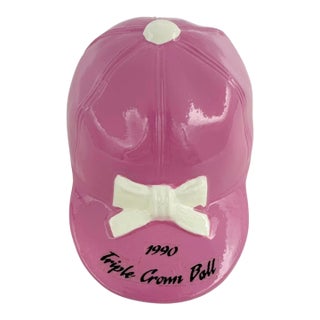 Vintage 1990 Triple Crown Ball Pink Equestrian Jockey Cap Bottle Opener For Sale