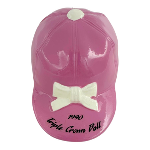 Vintage 1990 Triple Crown Ball Pink Equestrian Jockey Cap Bottle Opener