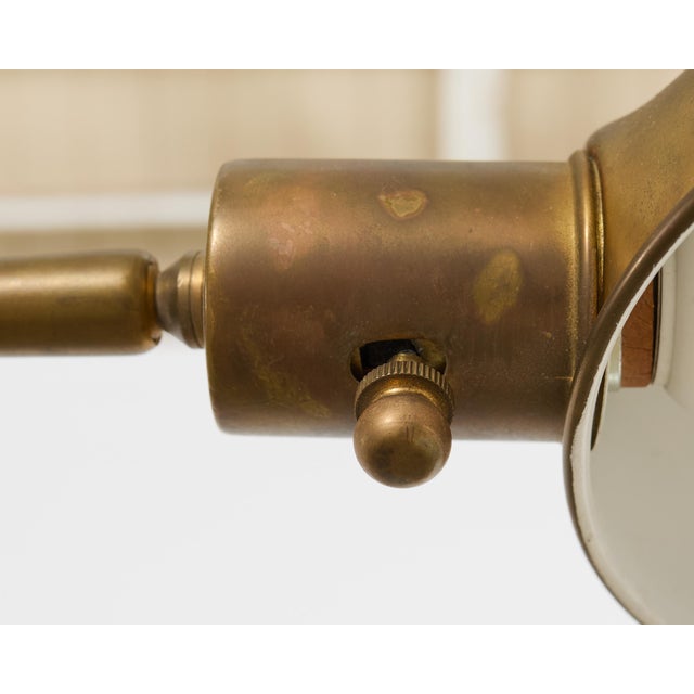 Brass Midcentury Patinated Brass Adjustable Pharmacy Floor Lamp For Sale - Image 8 of 18