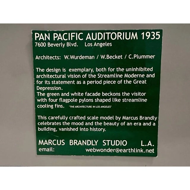 1990s, Pan Pacific Auditorium, Historic Art Deco Architectural Scale Model For Sale - Image 9 of 10