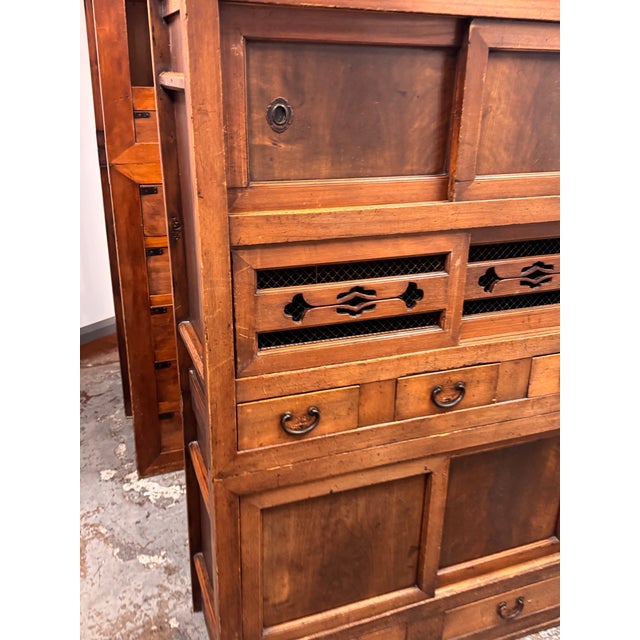 Tan Japanese Mizuya Tansu For Sale - Image 8 of 12