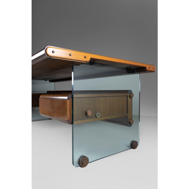 Large Desk in Brass and Cut Crystal by Fabio Lenci, 1960s For Sale - Image 12 of 16