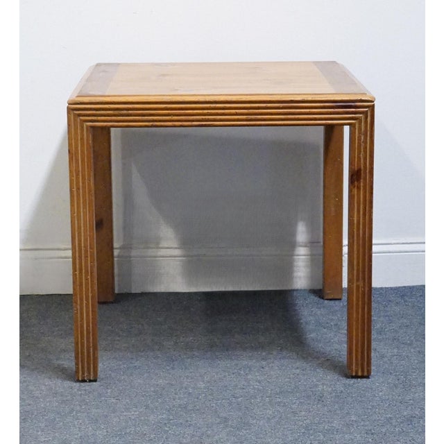 Wood Henredon Furniture Solid Knotty Pine Rustic Contemporary 26" Square Accent End Table 4900-42 For Sale - Image 7 of 9