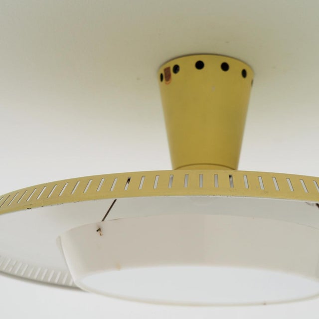 Yellow Vintage NB 92 Flush Mount by Louis Kalff for Philips, 1950s For Sale - Image 8 of 9