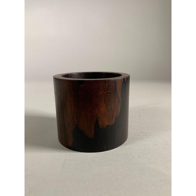Brown "Bitong" Chinese Brush Pot, 19th Century, Zitan Wood For Sale - Image 8 of 12