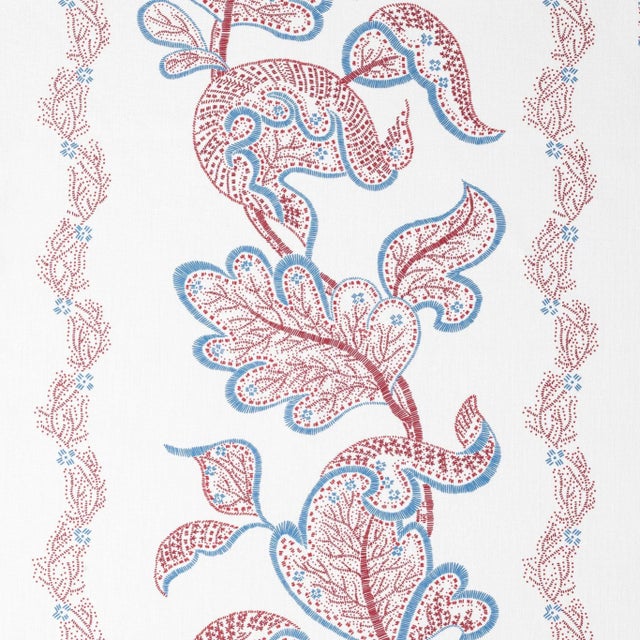 Sister Parish Sintra Fabric in Blue/Red For Sale