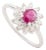 VRJewels Ruby & Baguette Diamond Halo Promise Ring Size 4 in 14k Gold For Sale