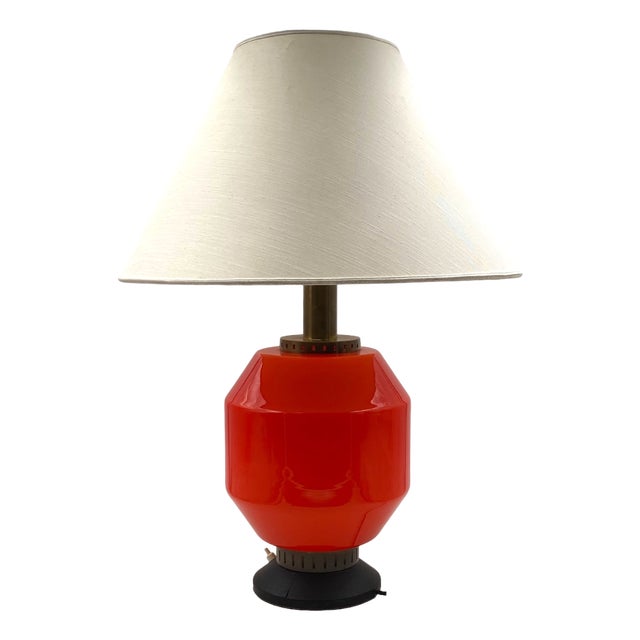 Space Age Orange Glass Table Lamp Base from Stilnovo, Italy, 1960s For Sale