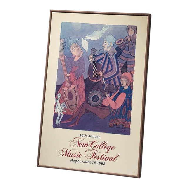 1982 New College Music Festival Sarasota Framed Poster For Sale