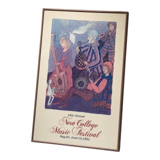 Vintage 1982 New College Music Festival Framed Poster For Sale
