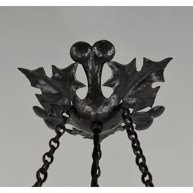 French Art Deco Pendant Light by Le Verre Francais Schneider - 1925 Cameo Chandelier France For Sale - Image 11 of 17
