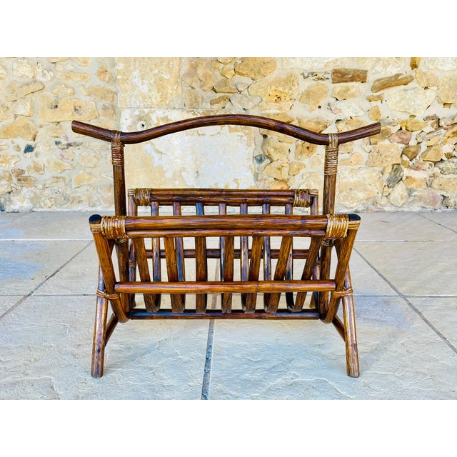 Vintage Bamboo Rattan Magazine Rack, 1970s For Sale - Image 16 of 16