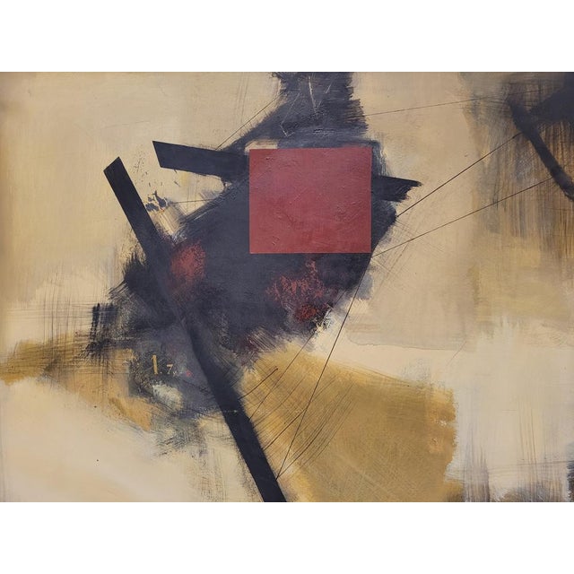 Beige Andrés Mende, Informal Abstract Composition, 2015, Mixed Media For Sale - Image 8 of 16